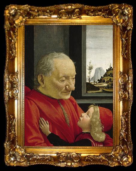 framed  Domenico Ghirlandaio Old Man and Young Boy (mk08), ta009-2